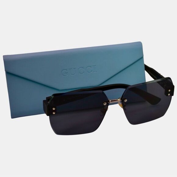 Gucci Women’s Oversized Sunglasses | Gray Lens | Silver & Black | 62-14-145 |New main image 11